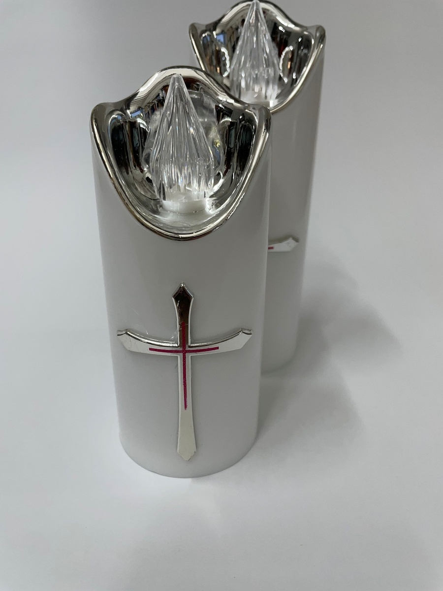 Led sviečka s krížom, 12cm, WF-004